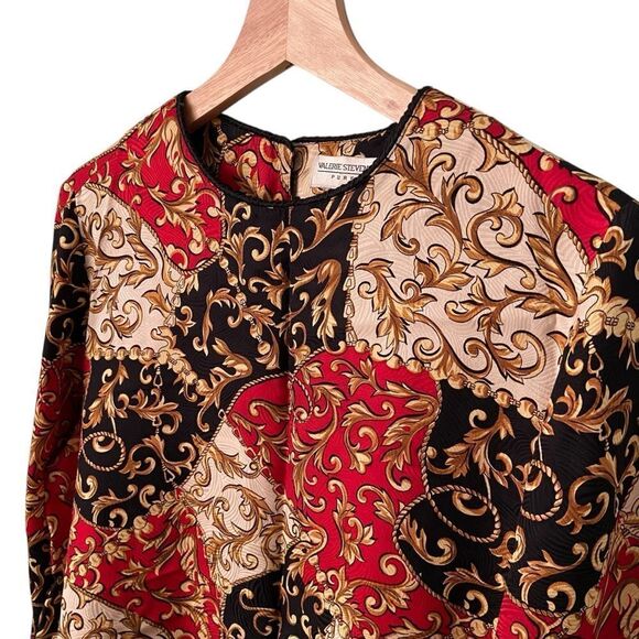 Vintage Valerie Stevens Petites Pure Silk 100% Silk Long Sleeve Blouse in Size 6 - Picture 3 of 7